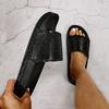 Rhinestone Lady Slippers New Fashion Women Flip Flops Slip -On Comfortable Beach Shoes Bling Diamond Flat Bottom Outdoor Slides