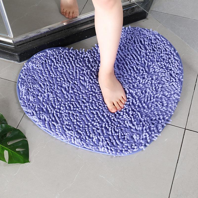 Heart-shaped Floor Mats 40x50cm Bathtub Absorbent Non-slip Mats Toilet Bathroom Wedding Carpet Household Products