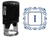 Printtoo Self Inking Rubber Stamp Square Swirl Border I Alphabet Monogram Initial R-40 Office