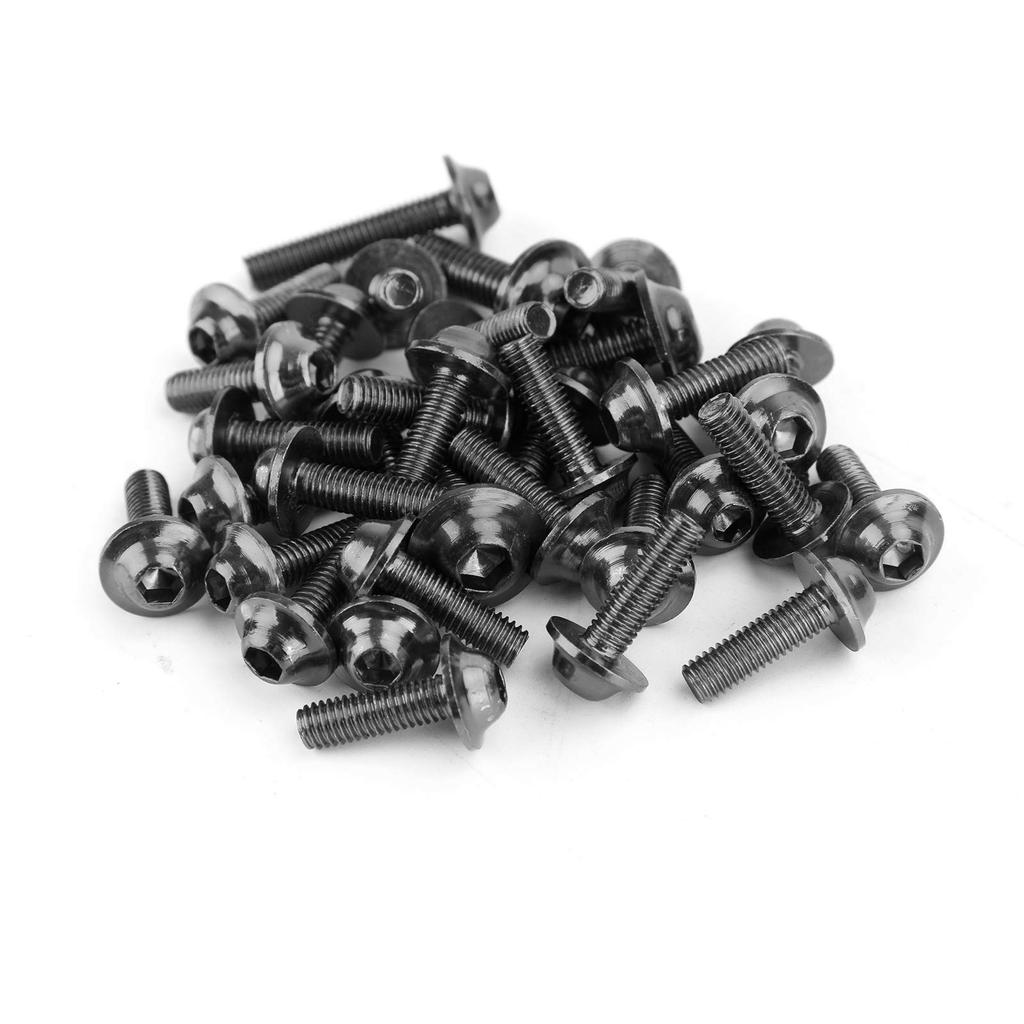 Bruce & Shark 158pcs Motorcycle Sport Bike Windscreen Fairing Bolt Kit Fastener Clip Screw Set Black