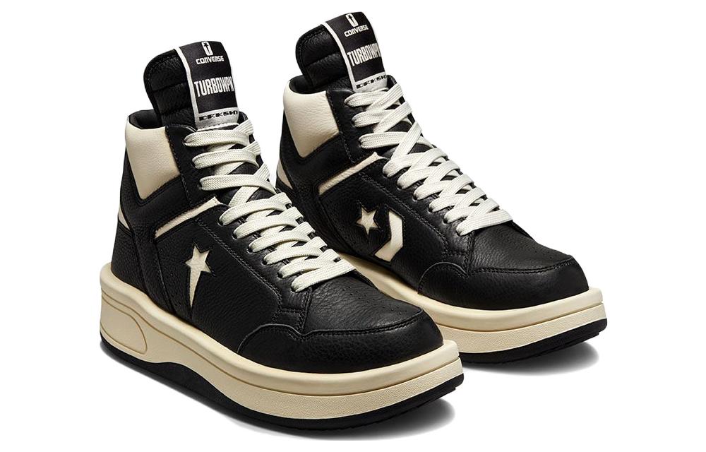 Converse TURBOWPN Mid Rick Owens DRKSHDW Черное Облако Кремовое A03945C