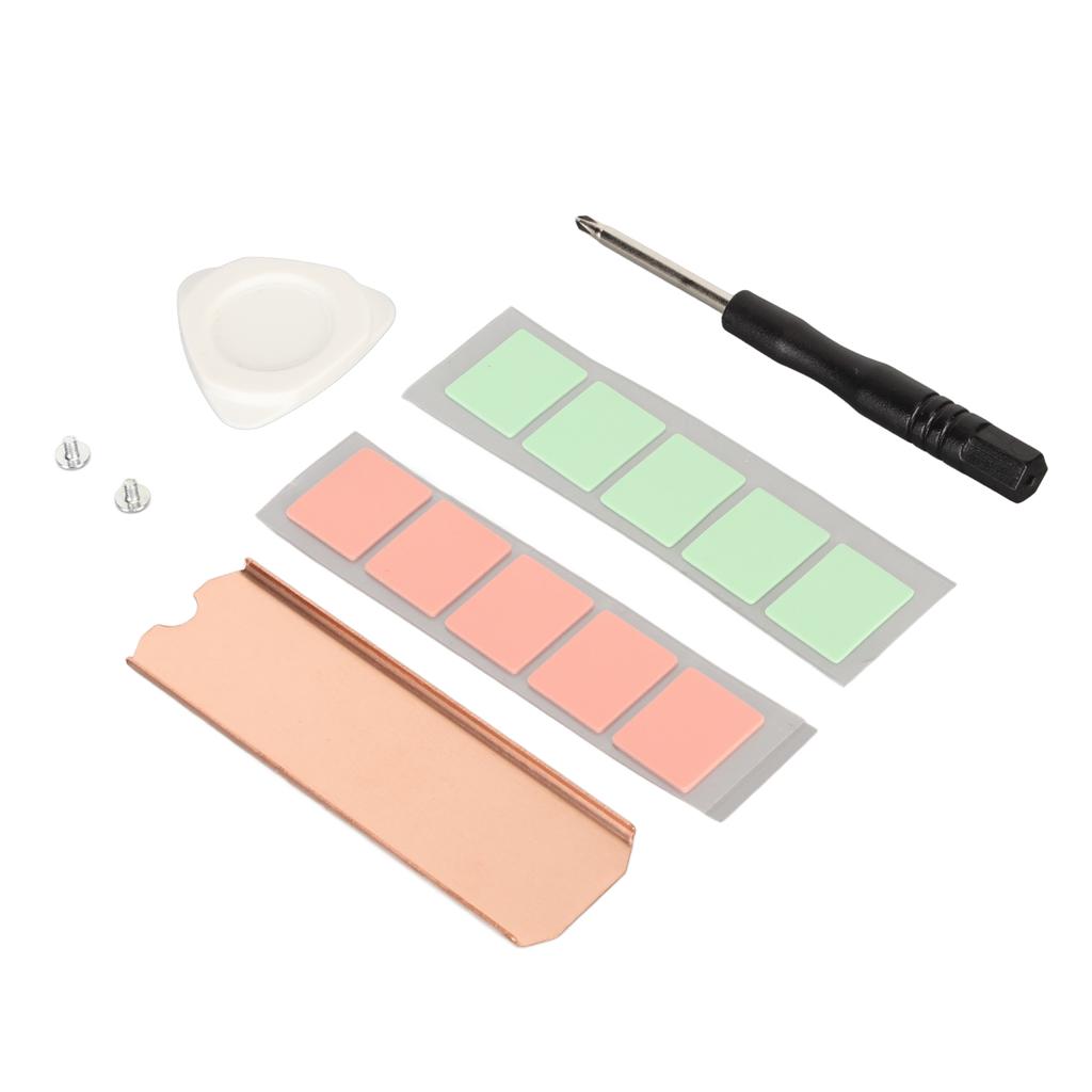 M.2 2280 SSD Copper Heat Sink Stable Rustproof Hard Disk Heat Sink with Silicone Thermal Pad for M.2 2280 NVMe SSD