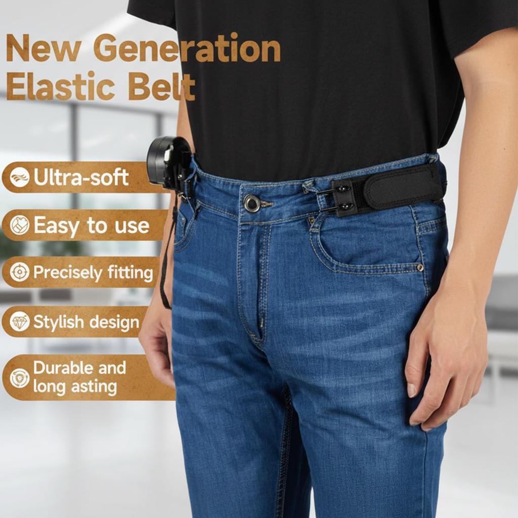 1/2PCS New Unisex Buckleless Belt Hook Waist Buckle Adjustable Elastic Waist Belt Comfortable Metal Hook