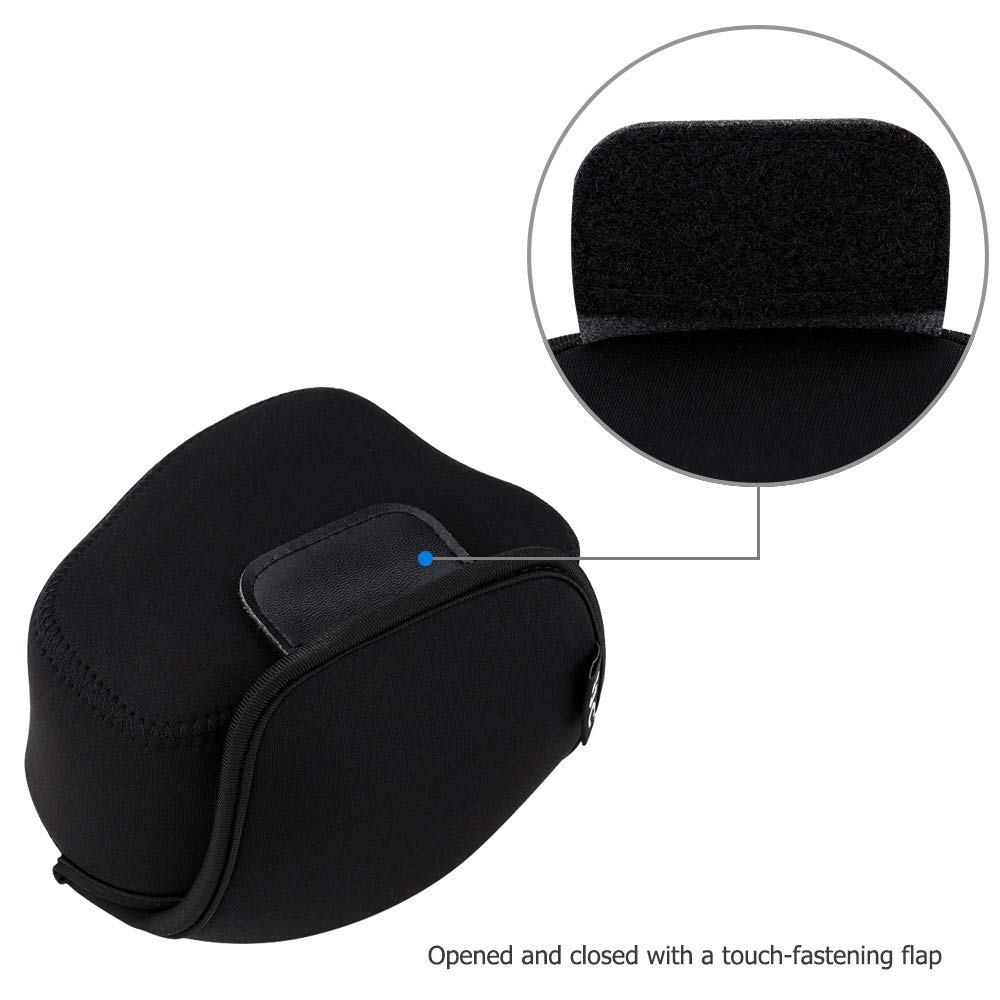 JJC Camera Pouch Case Compatible with Nikon Z fc Nikon Z50 Sony A6700 E PZ OSS Fujifilm OIS PZ Canon EOS R100 RF Black - + 16-50mm / + 16-50mm / +