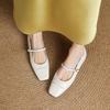 Krazing Pot Cow Skin Spring Summer Size 41 Low Heels Women Square Toe Shallow Pumps