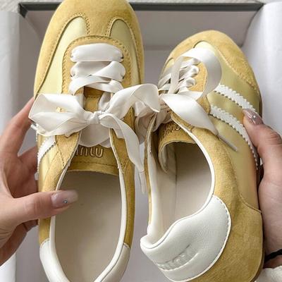 Нишевые балетные тренировочные туфли женские весна 2025 новая плоская подошва универсальные корейские ретро спортивные и для отдыха туфли Форреста Гампа