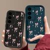 Мягкий матовый чехол из ТПУ с принтом в виде бантика для моделей Samsung - Противоударный с защитой объектива