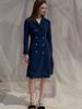 SORRY, TOO MUCH LOVE Double Button Trench Style Dress_Navy