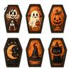 Pumpkin Desktop Signs Vintage Halloween Wooden Table Decoration, Rustic Black Cat Ghost Skeleton Party Centerpieces Block Sign for Farmhouse