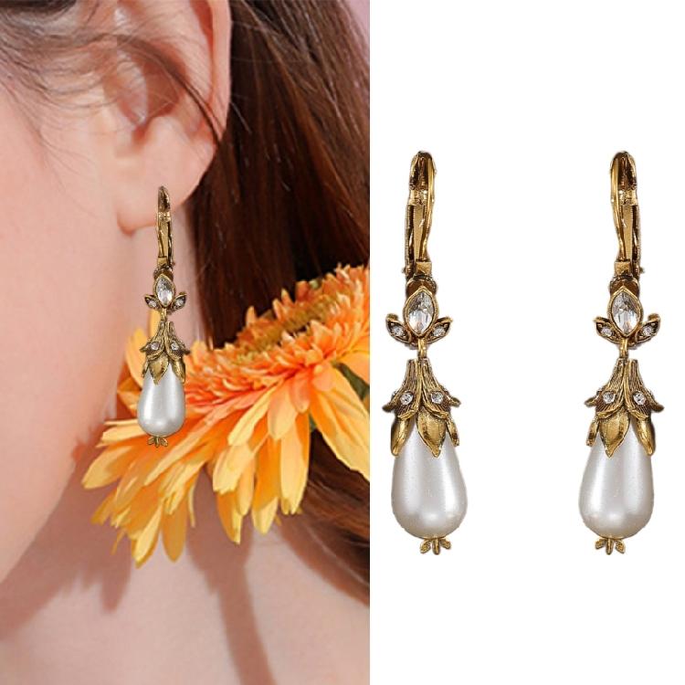 Elegant Earrings Simulated Pearls Earrings Drop Earring Party and Formal Jewelry Alloy Texture Perfect for Women Present