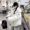 Парки Зимняя предупреждающая повседневная свободная женская куртка с капюшоном на утином пуху однотонная куртка большого размера из мягкого хлопка верхняя одежда