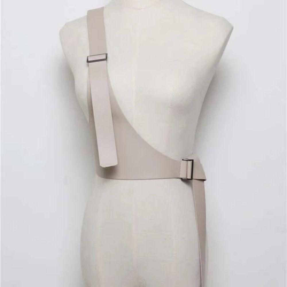Irregular Design Women Waist Harness PU Leather Dress Cummerbunds Cool Body Suspender  Skirt