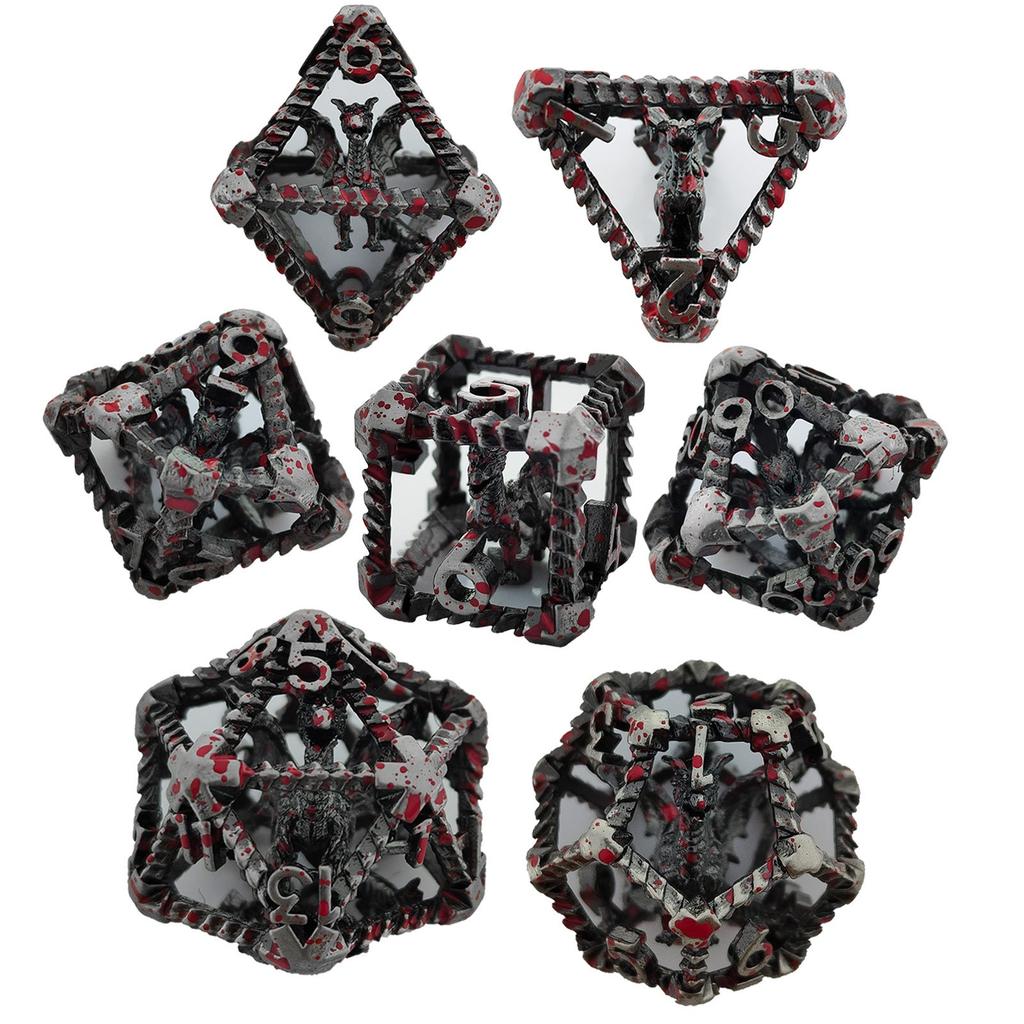 7pcs/set Hollow Dragon Dice Set Role-playing Game Polyhedral Dragon Dice Tabletop DND Game Party Accessories