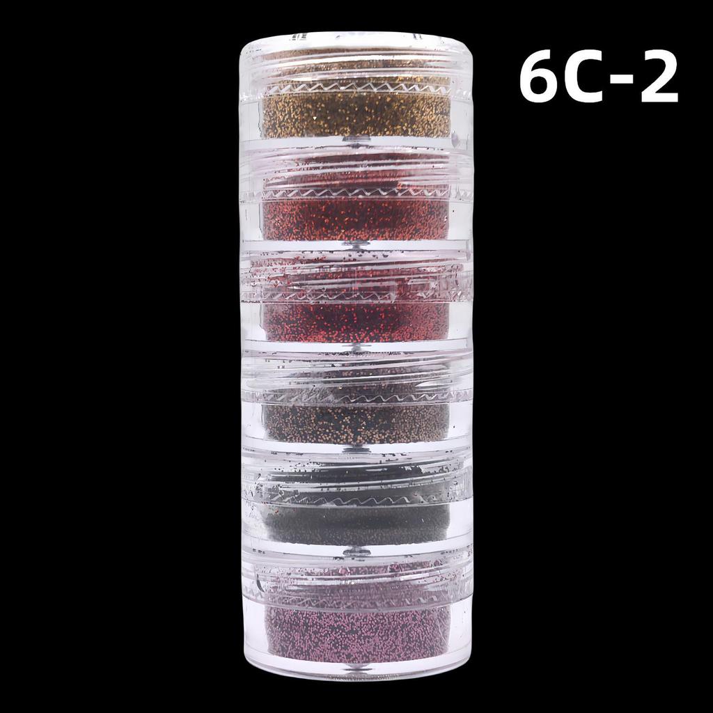 Набор из шести предметов с блестками для нейл-арта 2025: Золотой глиттер, пайетки, стразы и флэш-гель-лак