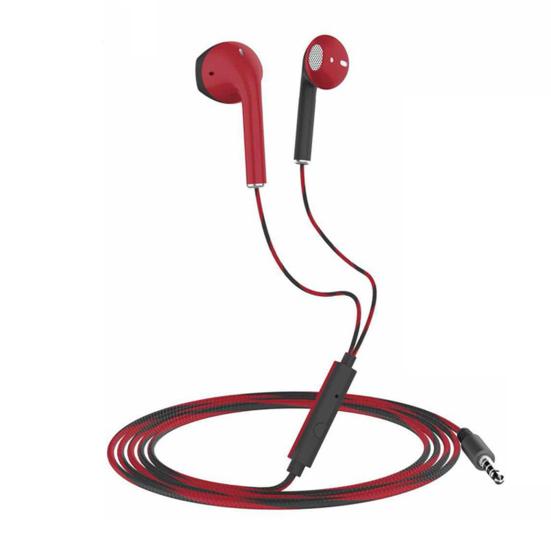 Наушники с микрофоном Музыкальный плеер Прочный кабель Стильные наушники-вкладыши с проводным управлением для путешествий