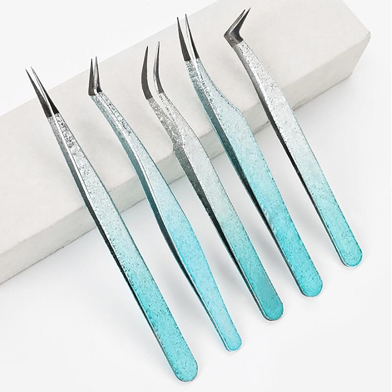 2 шт. пинцеты для ресниц Ice Flower антистатические 3D точные накладные ресницы для наращивания бровей принадлежности для макияжа пинцеты инструменты