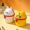 Cartoon Animal Desktop Trash Can with Lid for Home and Dorm Decor