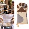 Heat Resistant Microwave Mitt Anti-scalding Kitchen Gloves BBQ Gloves Cat Paws Oven Mitts  Dish