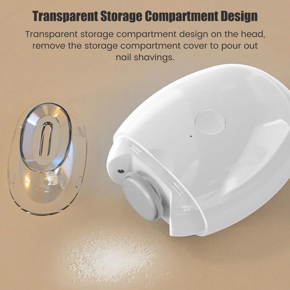 2 в 1 электрическая машинка для стрижки ногтей со светодиодной подсветкой, автоматическая шлифовальная машинка для ногтей, триммер для детей и взрослых, мини-маникюрные инструменты для ухода за ногтями