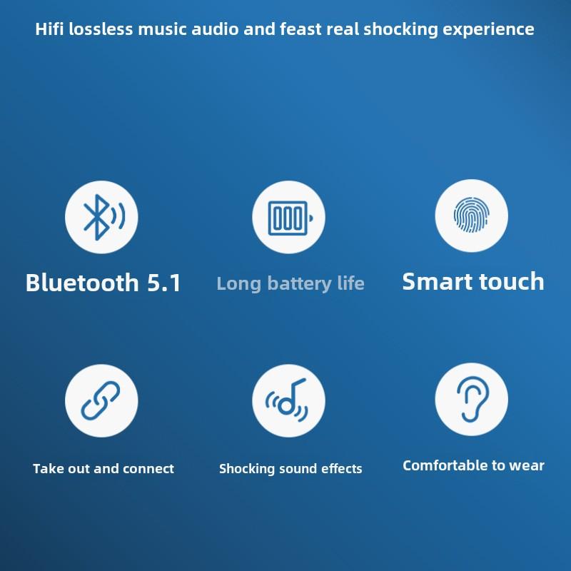 Беспроводная Bluetooth-гарнитура TWS In-Ear LED Light Touch Digital Display Mini Headset