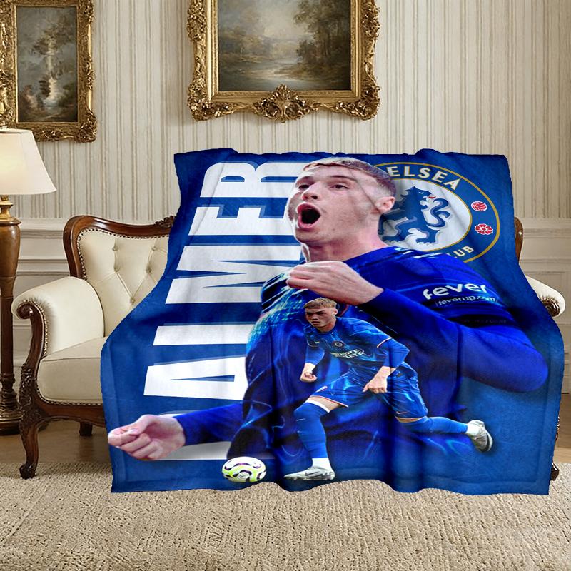 1pc Chelsea FC Blanket, Home Printed Throw Blanket - Soft Blanket Gift for Family, Washable Sofa Bed Blanket
