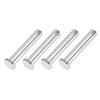 PATIKIL Clevis Pins, 4pcs, 8mm X 45mm, Single Hole, 304 Stainless Steel, Flat Head Pins for Machinery, Furniture, and Lawn Mowers, Silver