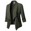 Womens  Color Solid Open Front Cardigan Long Sleeve Casual Jacket Coat