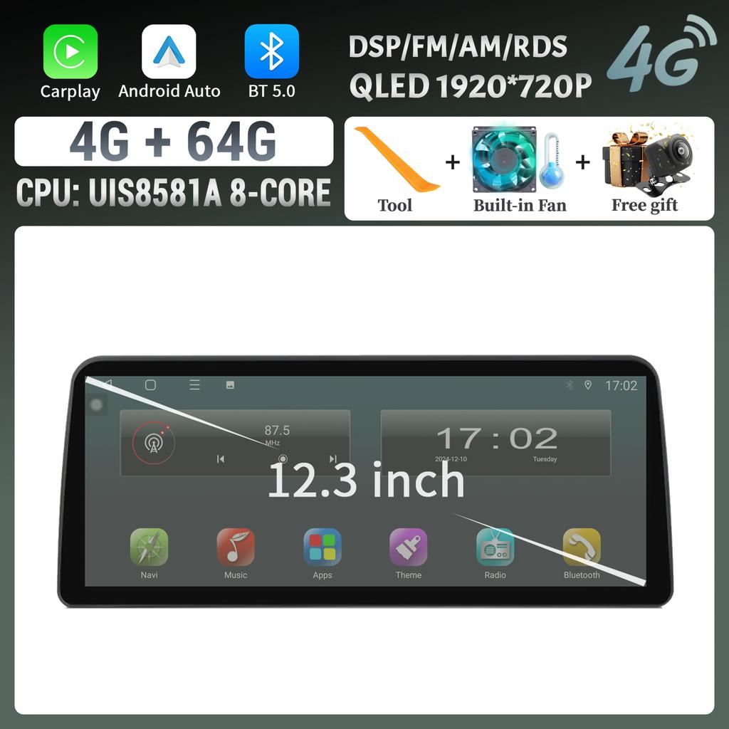 12.3inch Android 14 For Mitsubishi Xpander 2017-2020 Car Radio Multimedia 4G GPS Stereo Navigation Wireless BT Carplay Screen