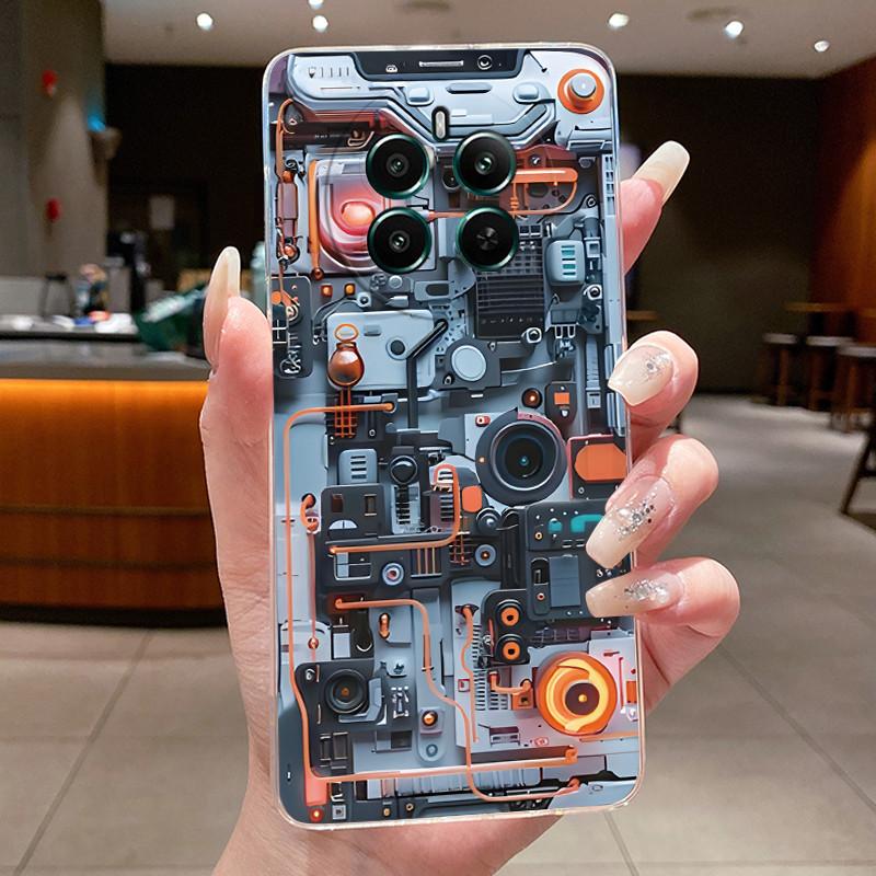 Прозрачный чехол из ТПУ для Realme 12+ 12 12x 5G Чехол Роскошный Дракон Милый Крутой Для Мальчиков Девочек Задняя Крышка Для Realme 12 Plus Чехол для Телефона