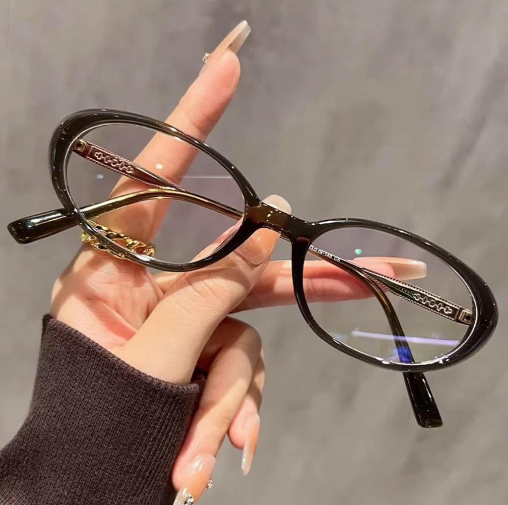 Fashionable Thick Edge Oval Small Frame Anti-blue Light Reading Glasses For Women Senior Middle-aged And Elderly Glasses JH5002
