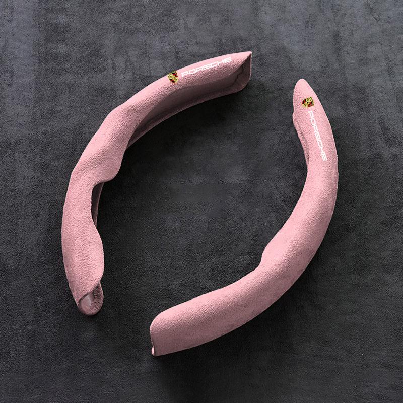 2 шт. Замшевая накладка на руль автомобиля, противоскользящая защитная оболочка для Porsche 911 Cayenne Carrera-GT 928 Panamera Boxster Macan 918