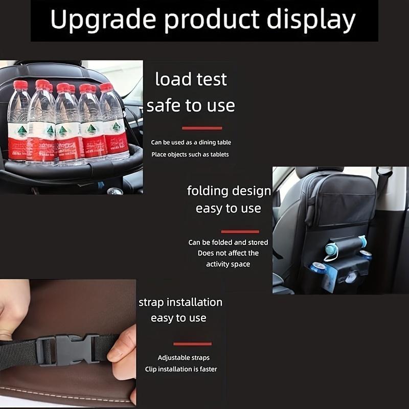 Leather car seat back storage bag