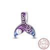 Copper Colorful Pearl Fish Tail Charms Beads Pendant Jewelry Fit Original Bracelet For Women Diy Gift