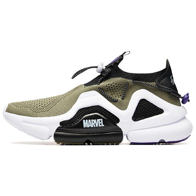 Anta Кроссовки мужские из ткани Green Giant Shock Absorbing Non Slip Wear Resistance Breathable Low-Top Running Shoes White Black 91928811-8