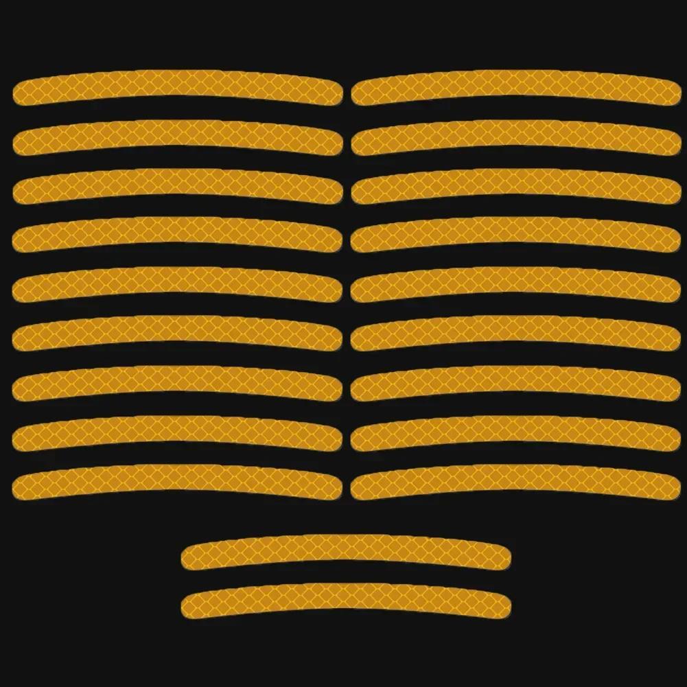 20 шт. светоотражающие наклейки на ступицу колеса автомобиля, светоотражающие полосы на обод шины, светящиеся для ночного вождения, наклейки на колеса автомобиля, велосипеда, мотоцикла