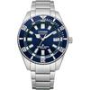 Мужские механические часы Citizen Promaster Diver 200м Водонепроницаемые Безель с защитой от обратного хода Металлический браслет Синий NB6021-68L