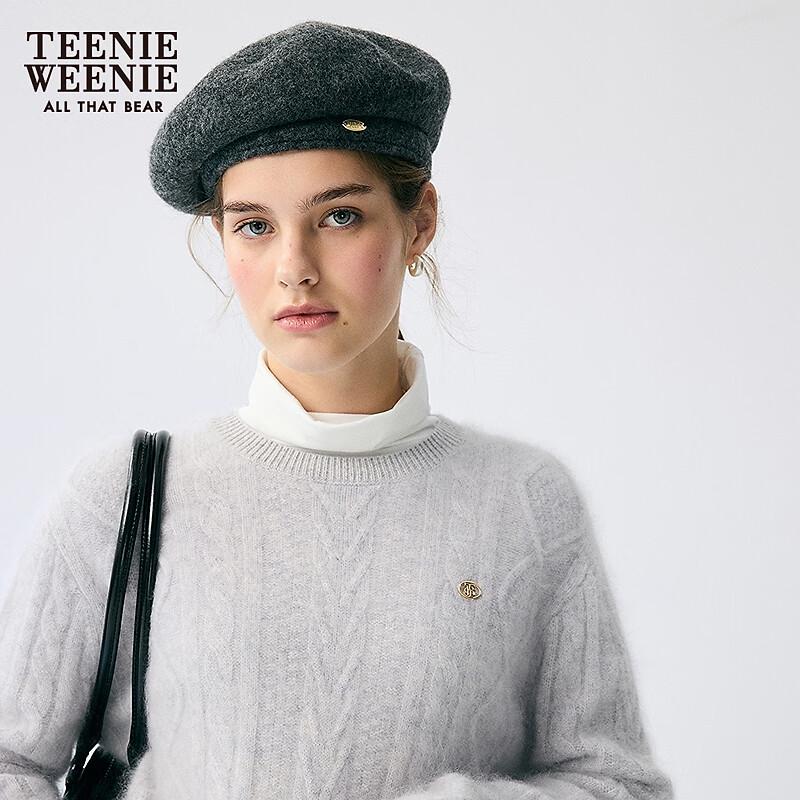 Teenie Weenie Women's Cable Knit Round Neck Sweater