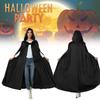 Chic And Comfortable Black Hooded Cloak For Unisex Costume And Cosplay Events