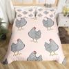 Cute Duck King Queen Duvet Cover Cartoon White Goose Bedding Set Funny Farmhouse Animal Comforter Cover Polyester Quilt Cover
