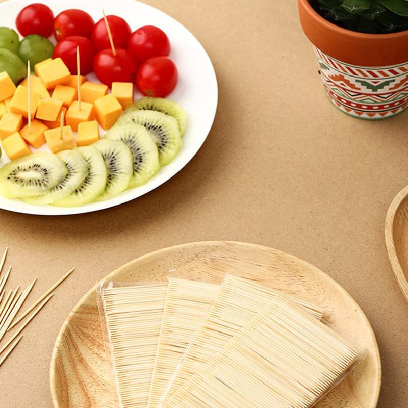 Хорошие бытовые одноразовые походные домашние бытовые зубочистки зубочистки бамбуковые ресторанные двухсторонние 100 шт портативные 200 шт бамбуковые