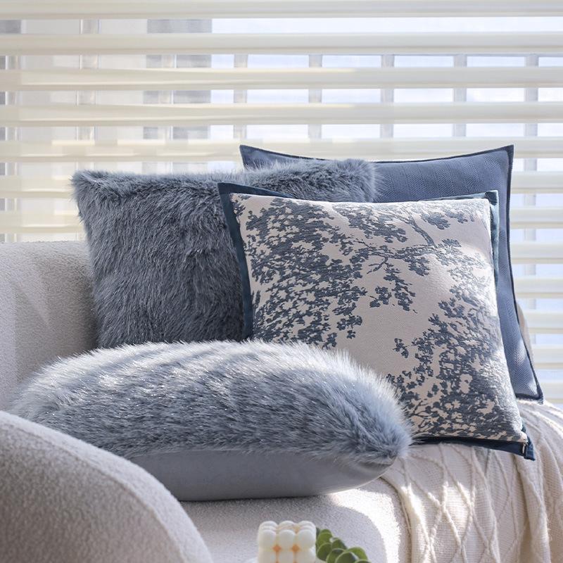 Подушка люкс синего цвета для гостиной, диванная подушка, модельная комната, отель, B&B, подушка для эркерного окна, без наполнителя