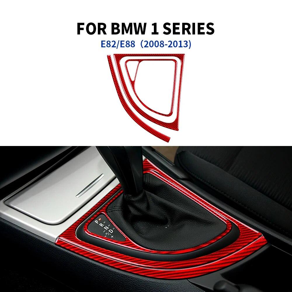 Для BMW 1 серии E81 E82 E87 E88 2008-2013 аксессуары из углеродного волокна, панель переключения передач автомобиля, боковая полоса, ящик для хранения, наклейка на раму