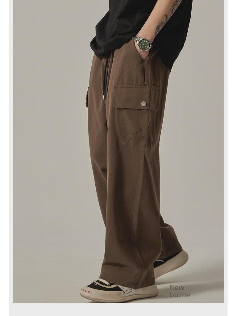 Мужской ретро японский комбинезон: Свободные повседневные брюки широкого кроя весна/осень
