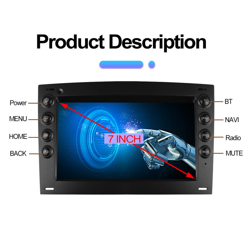 7" 2 Din Carplay Android Автомагнитола для Renault Megane 2 2002-2009 мультимедийный плеер WIFI GPS навигатор стерео аудио головное устройство 2+32 ГБ