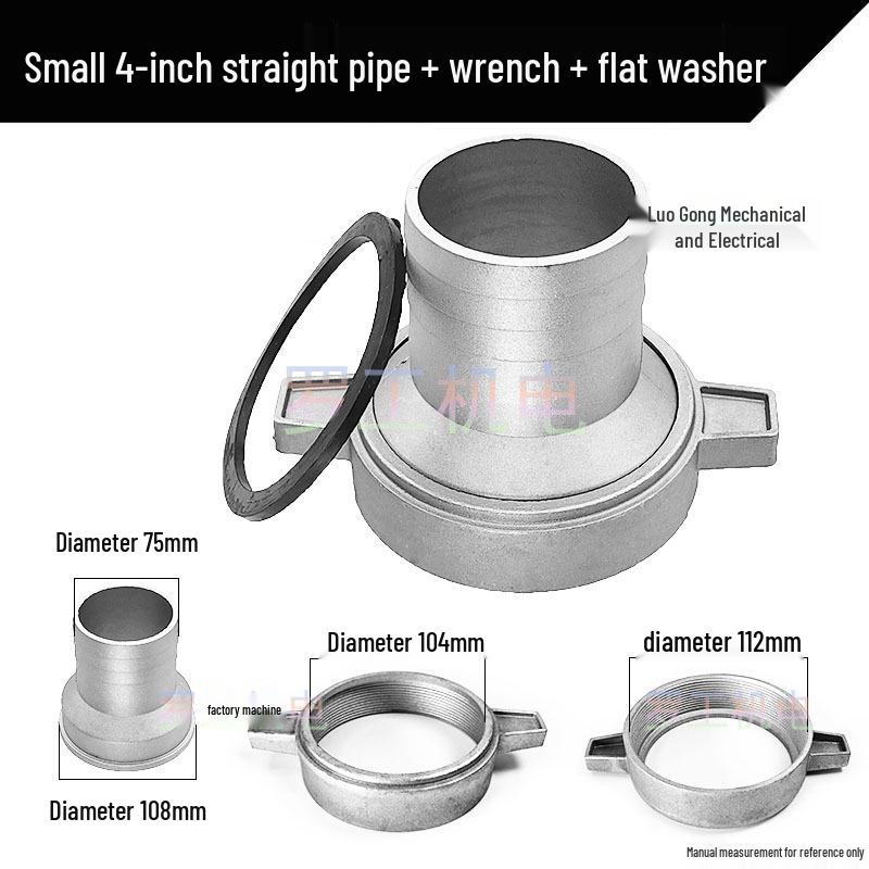 Бензиновый двигатель Водяной насос Полный набор аксессуаров: Самовсасывающий насос с алюминиевым соединителем 2/3/4 дюйма, прямым патрубком и плоской шайбой.