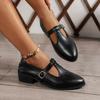 Women Pumps Solid Color  Jane Shoes Woman Buckle Strap Casual High Heels Shoes Woman Fashion Sexy Pointed Toe