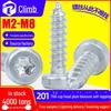 201 Stainless Steel Torx Thin-Head Self-Tapping Screw, Cylindrical Cuphead, M3/M4/M5/M6