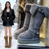 Grey Heightened Thick-soled High-tube Snow Boots Women's New Winter Velvet Thickened Long-tube Snow Cotton Shoes