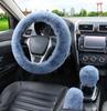 Автомобильный чехол на руль из меха, чехол на рычаг переключения передач, ручной тормоз, зимний теплый шерстяной, модный, для девушки, женщины, леди