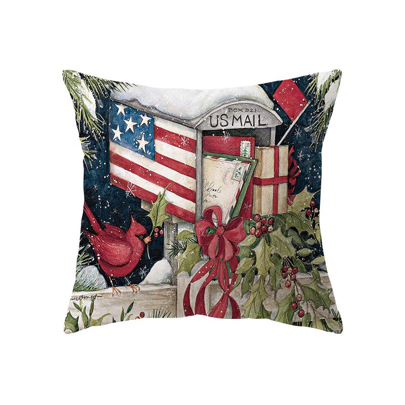 Чехлы для подушек с веселой рождественской атмосферой и принтом для дома, гостиной, украшения дивана, квадратная подушка, наволочка